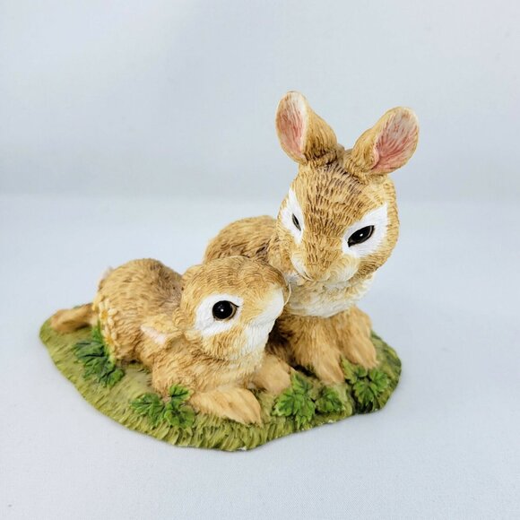 Bunny Rabbits Nature’s Friends Figurine 1989 Summit Collection Vintage Mom Baby - Picture 2 of 9
